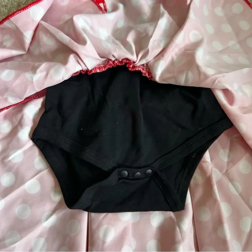 Little Girls‎ Baby Girl Red & Black Polkadot Skirt w/ Overalls & Black Bodysuit